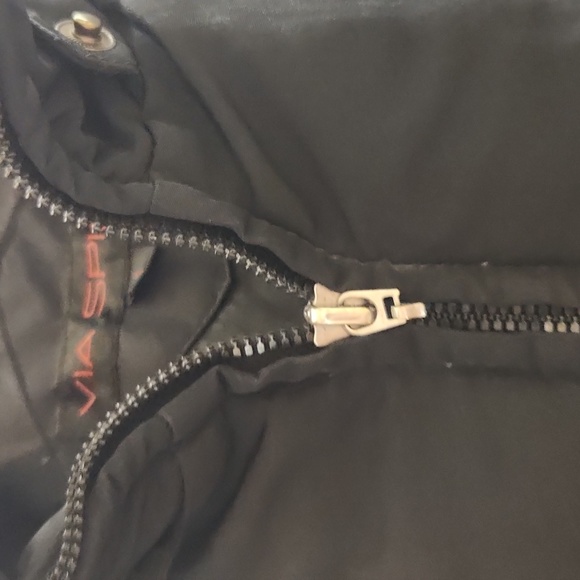 Via Spiga Womens Black Fur Down Insulated Coat Size Small - Picture 8 of 12